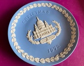 Wedgwood blue jasperware Christmas Plate 1972, St Paul s Cathedral, Wedgwood Jasperware, jasperware plate, Wedgwood Christmas plate