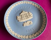 Wedgwood blue jasperware Christmas Plate 1985, Tate Gallery, Wedgwood Jasperware, jasperware plate, Wedgwood Christmas plate