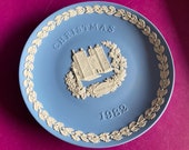 Wedgwood blue jasperware Christmas Plate 1982, Lambeth Palace, Wedgwood Jasperware, jasperware plate, Wedgwood Christmas plate