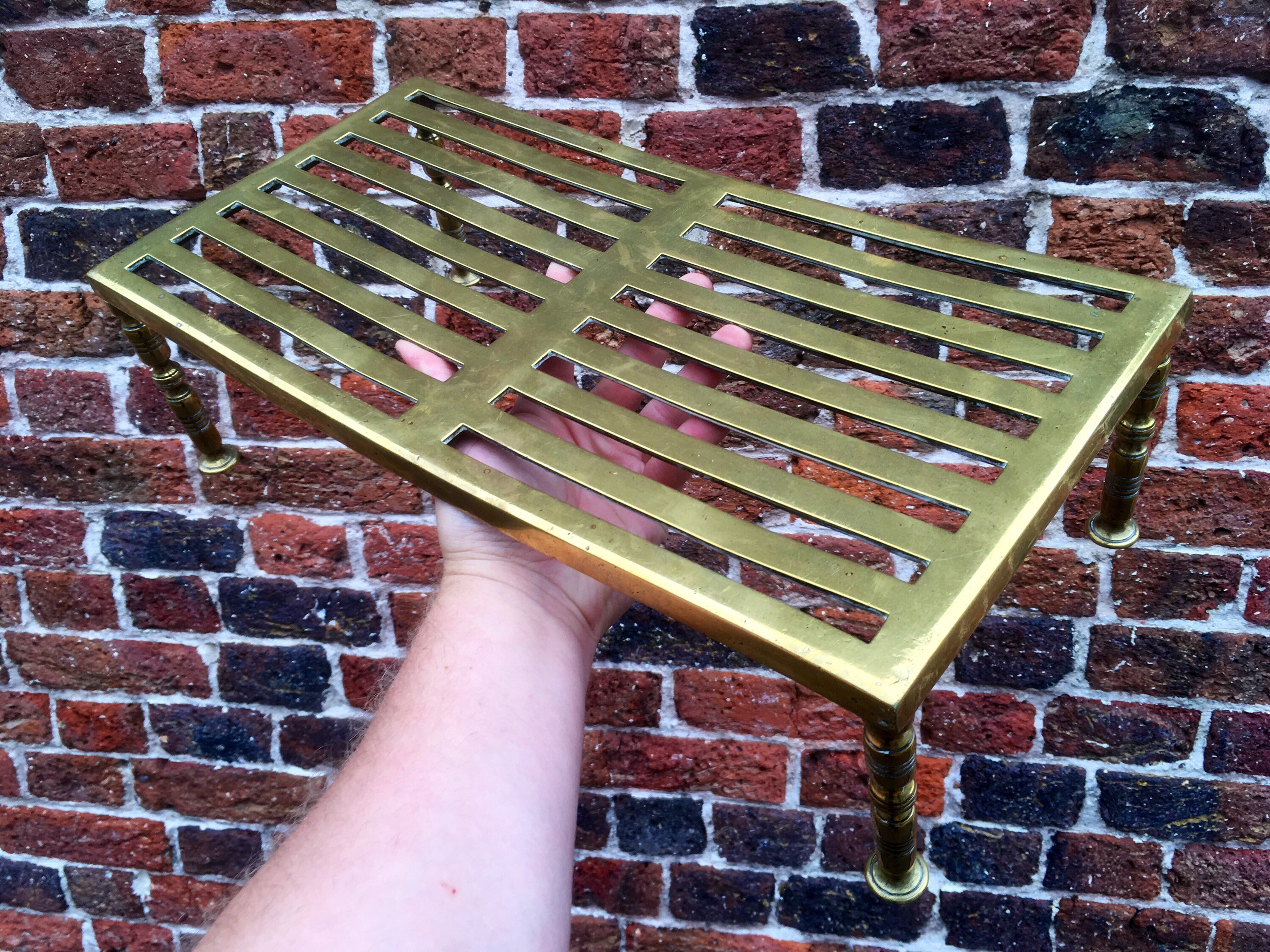 A stunning XL brass trivet stand ornate trivet late Etsy