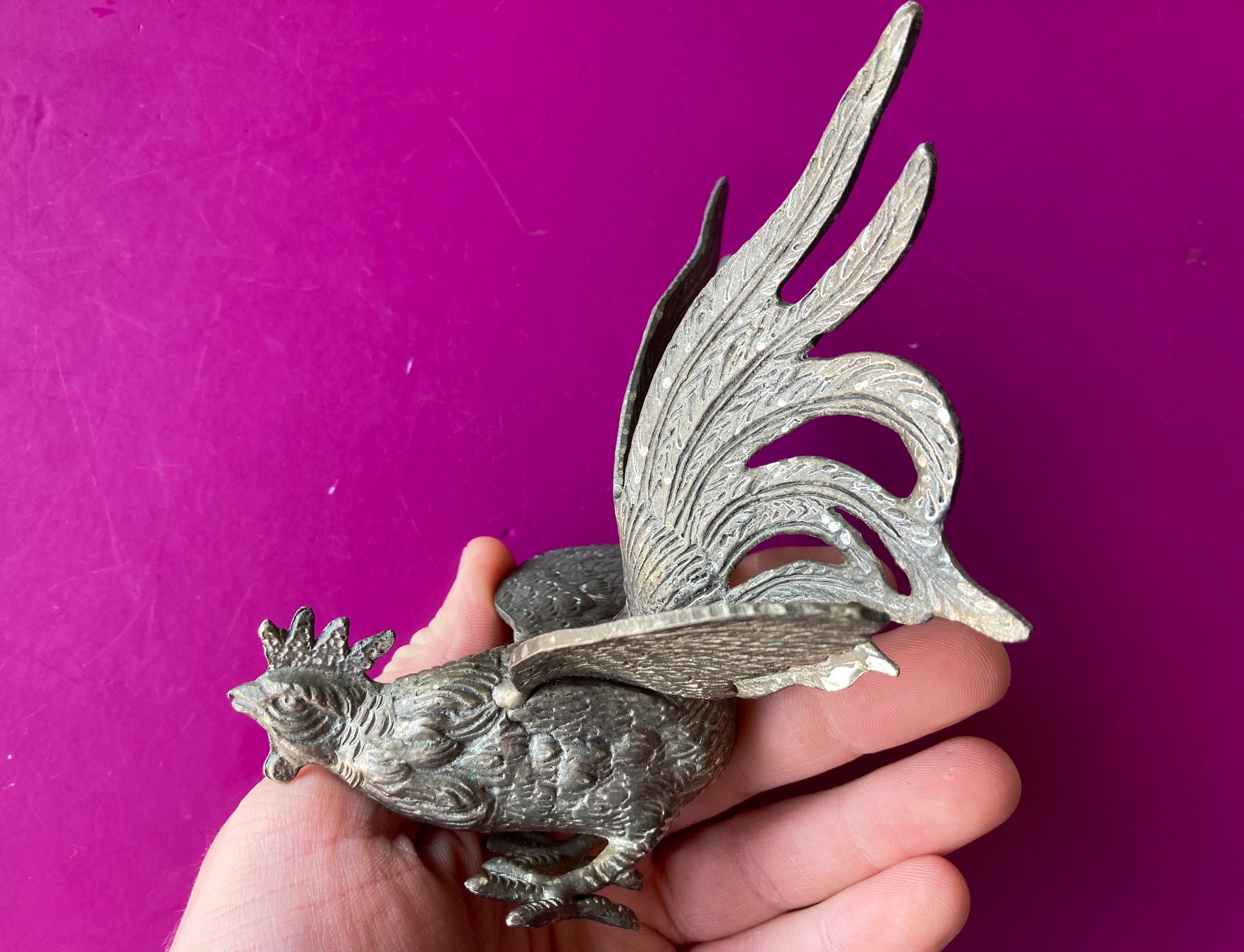 Vintage metal chicken figurine chicken gift idea chicken Etsy