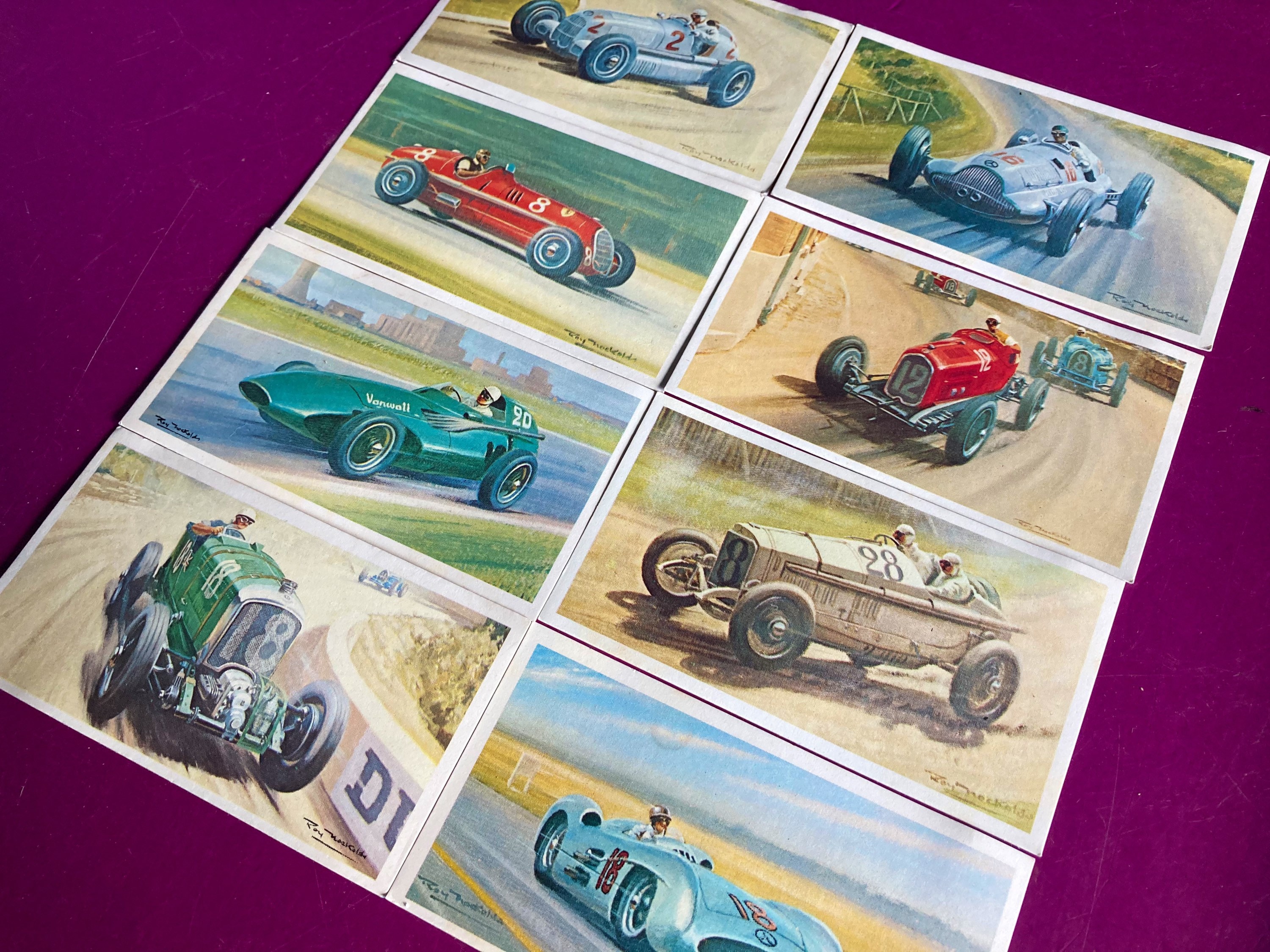 8 Genuine Vintage Mobil Grand Prix Cards / Trading Cards Etsy