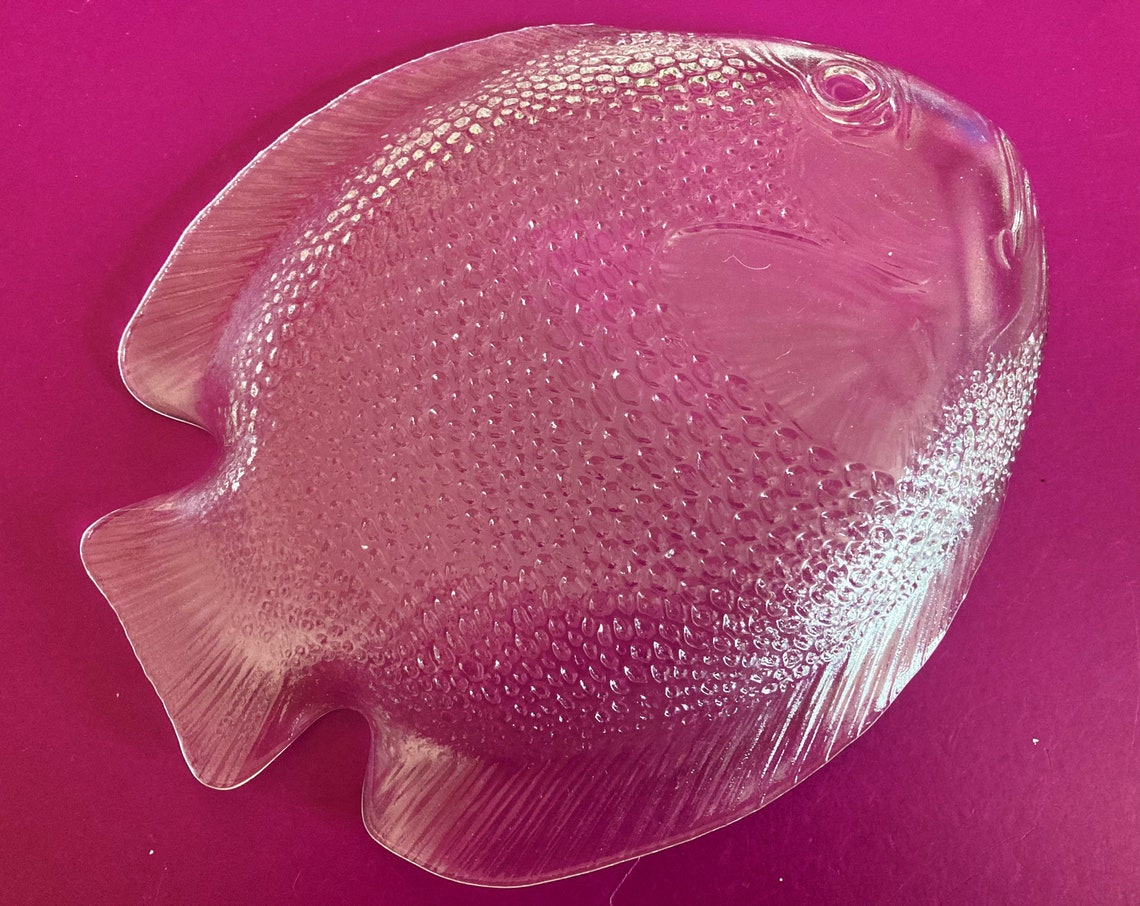 Charming glass fish dining plate fish serving plate fish Etsy
