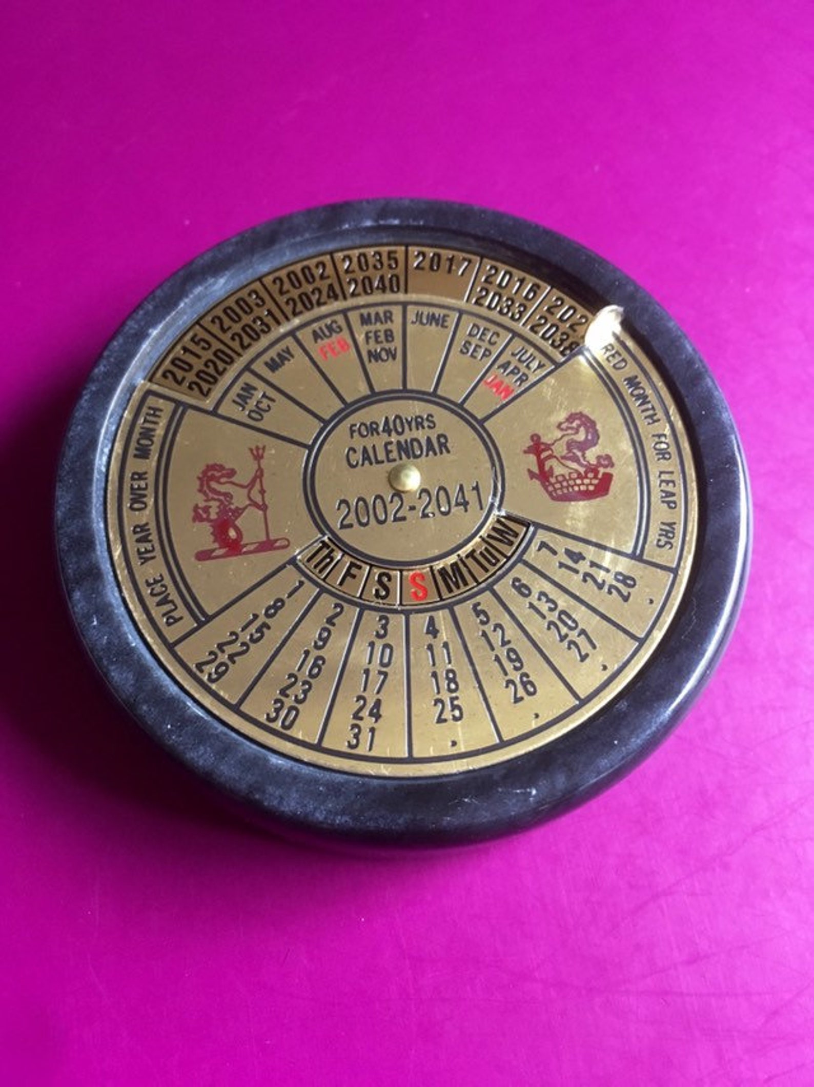 Brilliant Eternal 40 Year Calendar Brass And Granite Gift Etsy