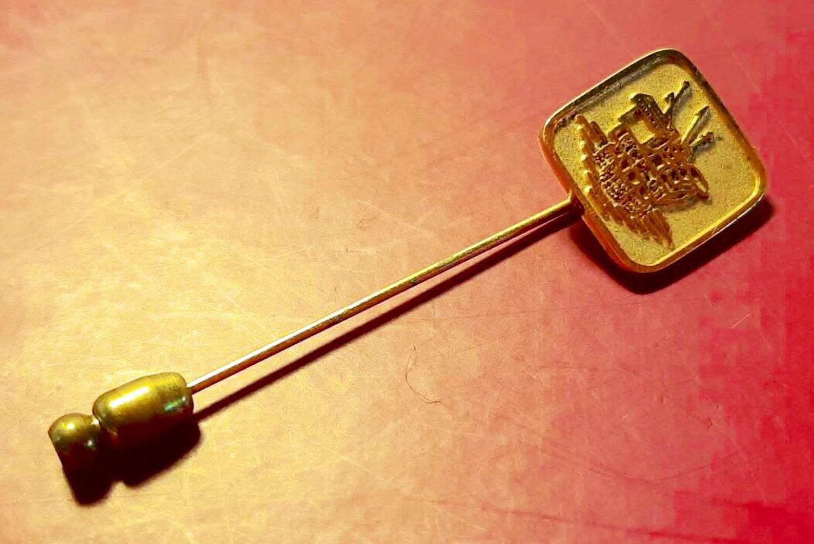 Beautiful buttonhole pin with yellow gold finial Button hole Etsy