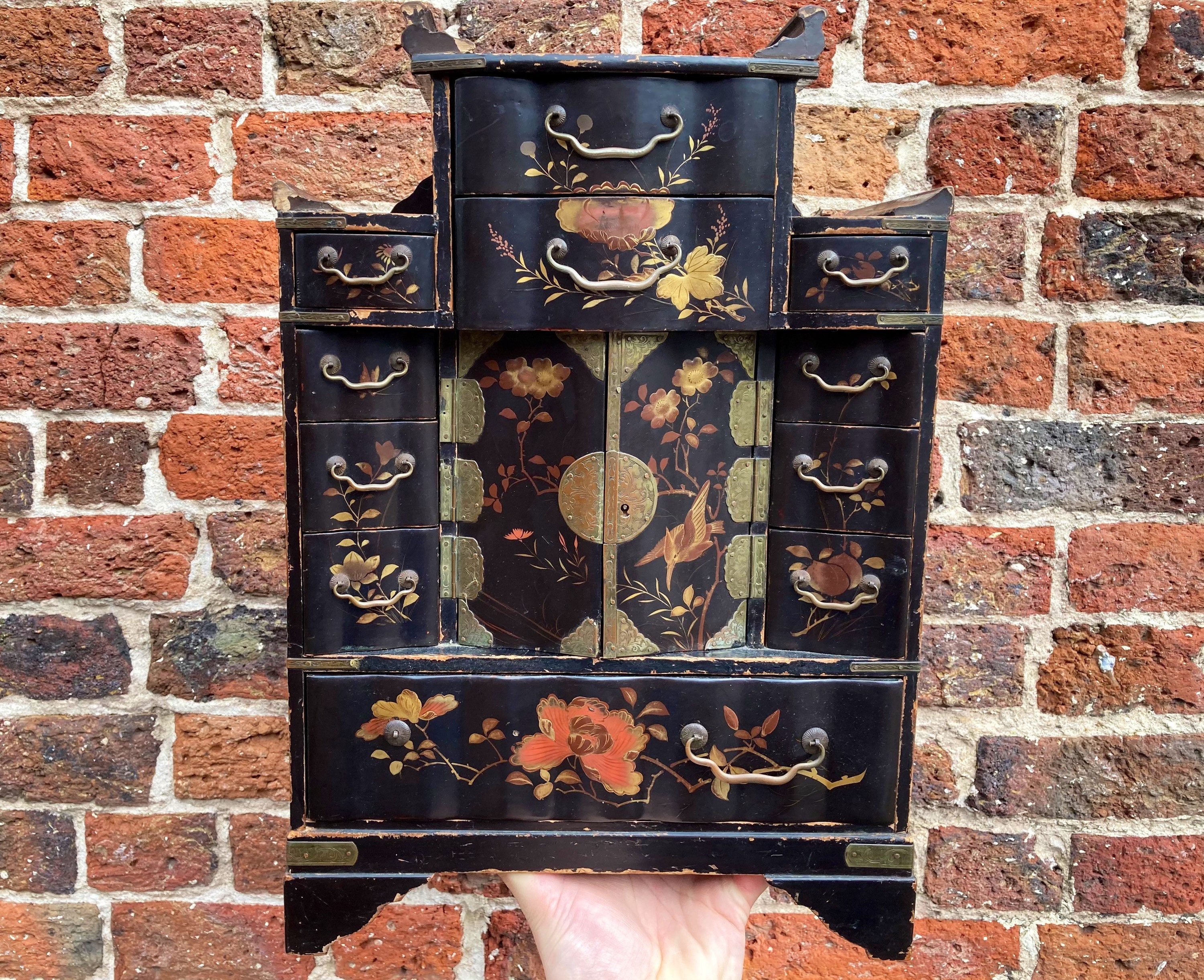 Atemberaubende japanische Tischplatte Kommode Anfang des 20. | Etsy