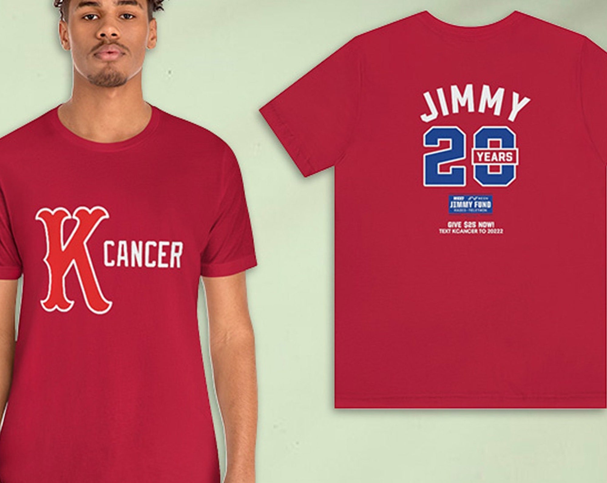 Baseball Boston Red Shirt, The Jimmy Fund K Cancer Shirt