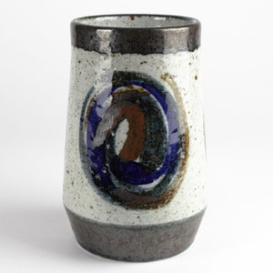 Rörstrand studio ceramic vase signed LB, Swedish ceramic vase, mid century, Sweden, vintage studio ceramic brown green