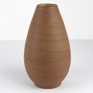 Arthur Reichelt, matt brown signed studio pottery, East Germany, mid century, vintage 50s ceramic vase