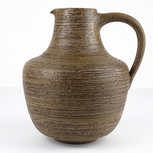 Seide Karrenberg Studio Keramik Vase, signiert studio pottery, rot strukturierter Ton, West Germany 70er Jahre, mid century, vintage