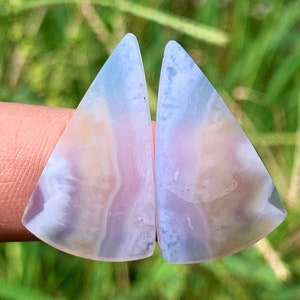 Crystal Blue Ice Agate Pairs