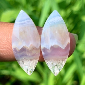 Crystal Blue Ice Agate Pairs