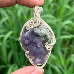 GRAPE AGATE Wire perfect for pendant | crystal wire | sparkling