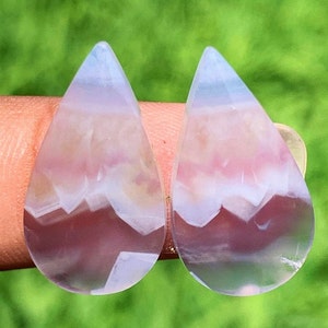 Crystal Blue Ice Agate Pairs