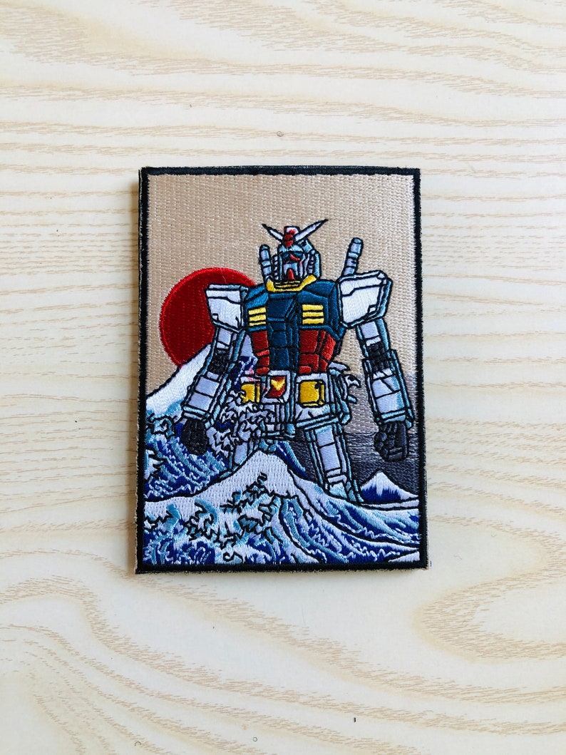 Buy 2 Get 1 Free #V-4052 Cool Patch Velcro on 4 The Great Gundam off Kanagawa Patch Japan Patch