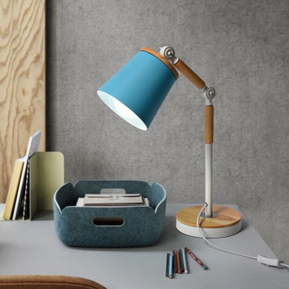wooden study lamp