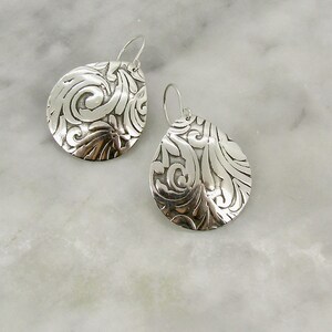 Sterling Silver Teardrop Earrings, beautifully textured, the perfect gift for her