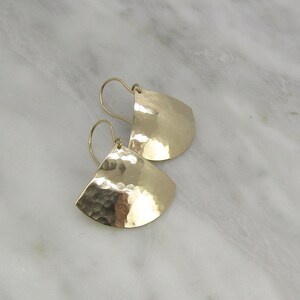 Triangular-shaped gold earrings with 14 karat gold, fill ear wires, the perfect gift for her