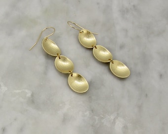 Textured Nugold Drop Earrings: 14k Gold Fill Ear Wires