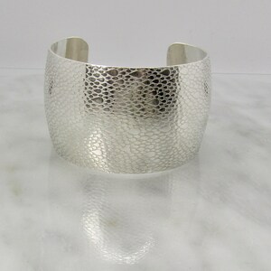 Sterling Silver Wide Cuff Bracelet - Handmade Statement Jewelry - Unique Gift Idea for her