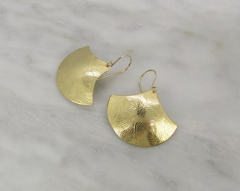 Brass Drop earrings, Drop earrings,  14k gf Ear wires, Large earrings, Handmade earrings, one of a kind, great gift