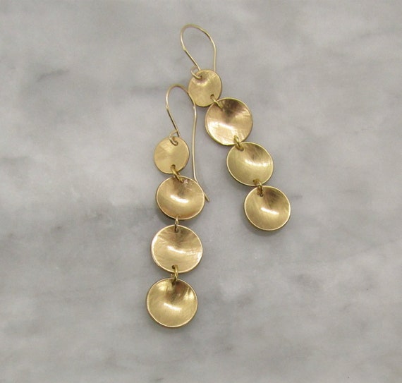 Joy Hammered 15mm Coin Tag Charm Earrings in Gold — Jewellery Co. Australia