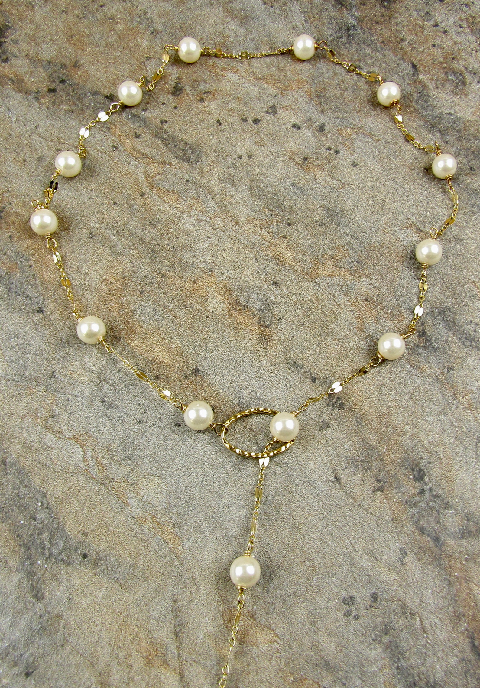 Lariat Adjustable Pearl Necklace Y Necklace Handmade Etsy