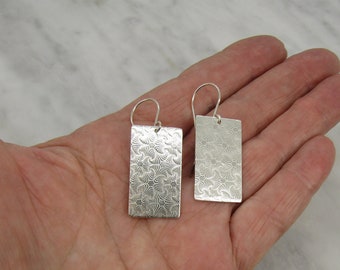 Drop Earrings, Beautifully textured sterling Silver  earrings,  lightweight earrings with sterling ear  wires, a great gift