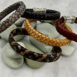 Woven leather bracelet in 9 colors with a  Magnetic Clasp, This is Great Gift Idea for Men or Women