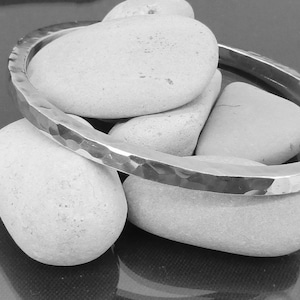 Sterling Silver Bangle Bracelet, Heavy silver bracelet, stack them up, Handmade Silver Bracelet