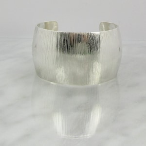 Sterling Silver Wide Cuff Bracelet - Handmade Statement Jewelry - Unique Gift Idea for her