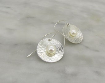 Sterling Silver Pearl earrings, dangle and drop pearl earrings, the perfect gift for Her