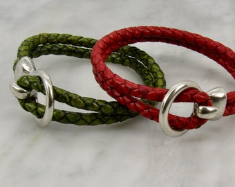 Braided leather bracelets, 5 Colors, Braided Leather bracelets,  Woven leather bracelet for men or women