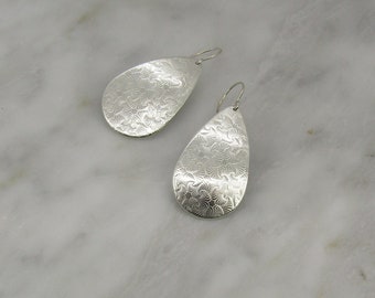 Teardrop Sterling Silver Earrings,  lightweight easy to wear, a wonderful gift, Drop Sterling Silver Earrings, Teardrop Earrings