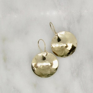 Hammered  Gold Earrings that Shimmer and Shine, handmade earrings for the woman who loves Gold Jewelry