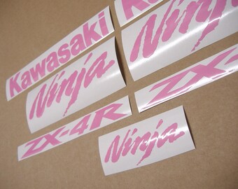 ZX4R ニンジャ ソフトピンク/イエロー カスタムデカール ステッカー