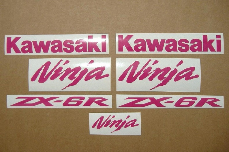 ZX6R or ZX10R Ninja Hot Pink Custom Decals Stickers Kit Set Customized ...