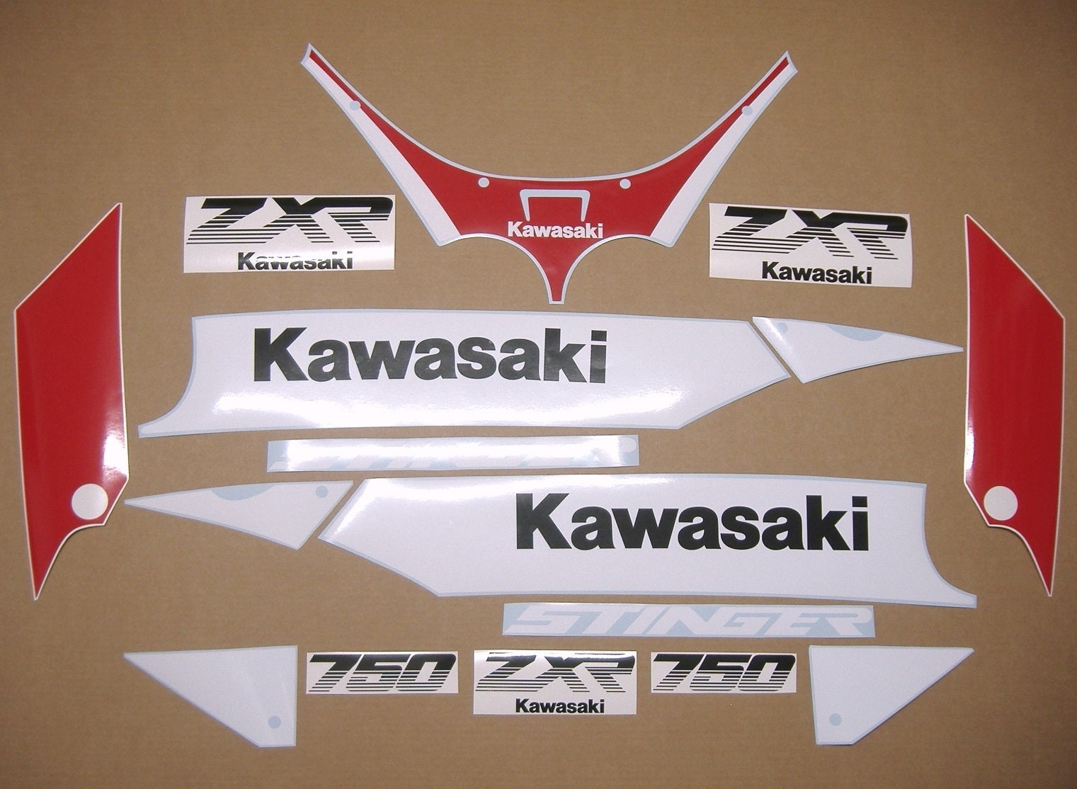 ☺︎ ZXR 750 H2 1990 Stinger komplettes Logo Abziehbild-Set