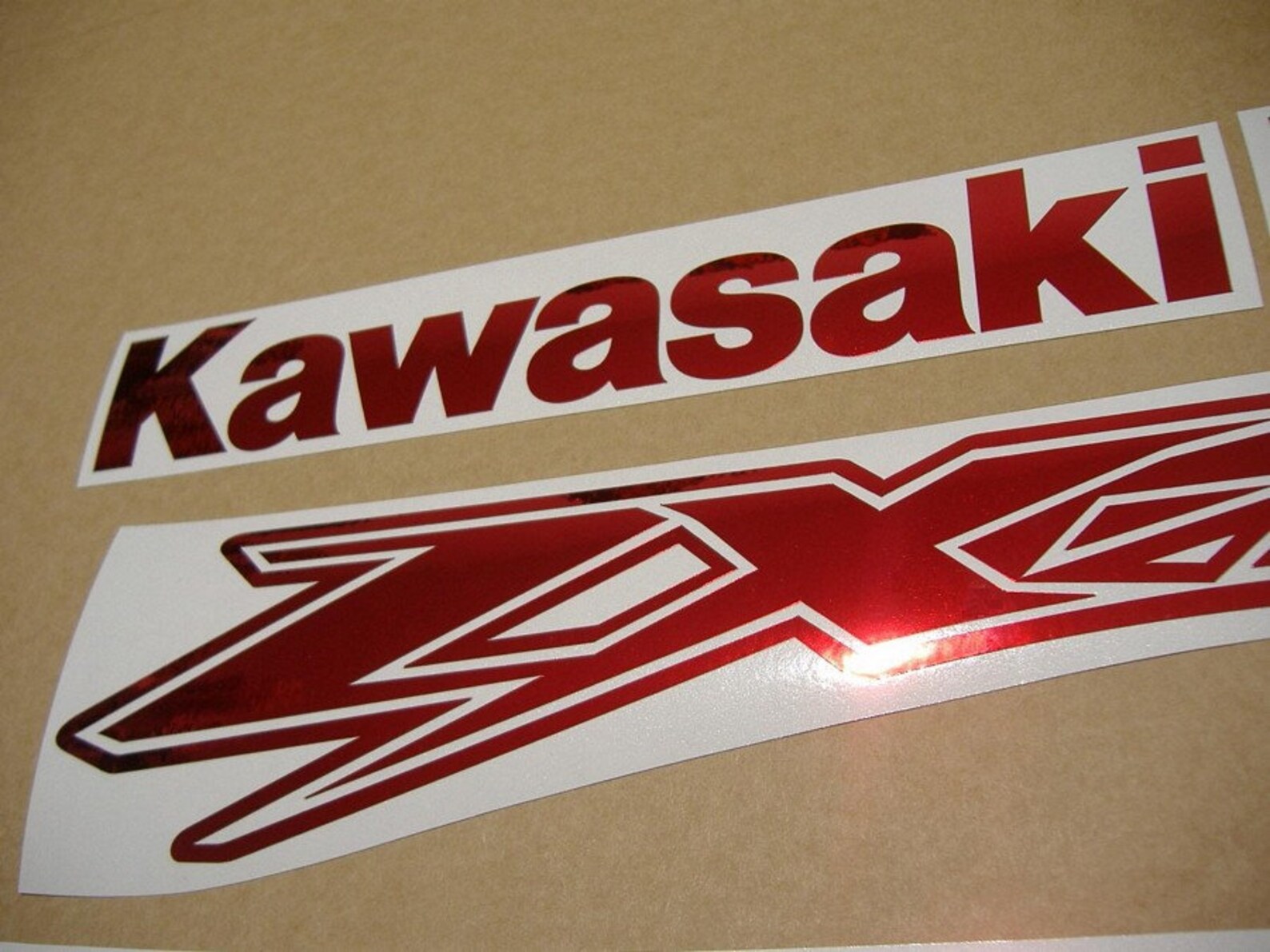 Kawasaki ZX12R ninja chrome mirror red decals stickers set Etsy