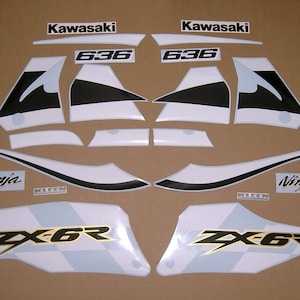 ZX6R ninja 2002 decals adhesives restoration graphics replica stickers kit set reproduction 636 j1 zx-6r pattern replacement