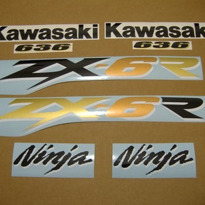 TP 636 Fairing Decals / Stickers for ZX-6R ZX6R (140mm X TP 636 Fairing Decals / Stickers for ZX-6R ZX6R (140mm X
