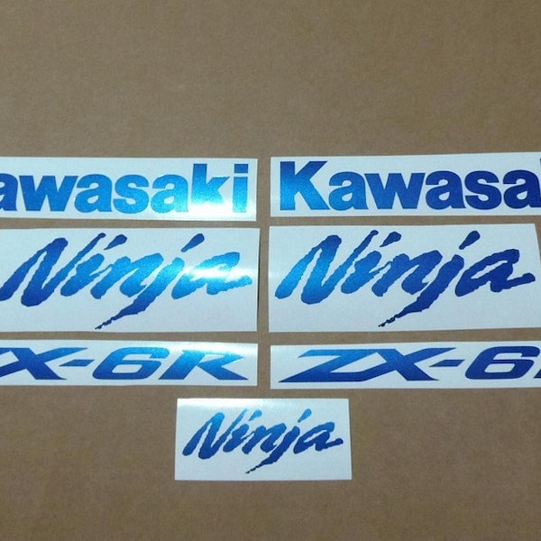 ZX6R or ZX10R ninja complete metallic pearl blue custom decals stickers kit set customized graphics pegatinas adhesives pattern