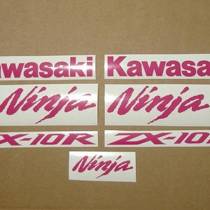 ZX6R or ZX10R Ninja Hot Pink Custom Decals Stickers Kit Set Customized ...
