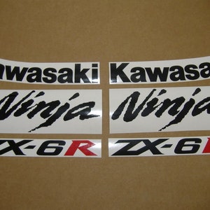 ZX6R ninja 2007-2008 complete aftermarket decals set full replacement stickers kit restoration emblems reproduction graphics zx-6r 600 logo