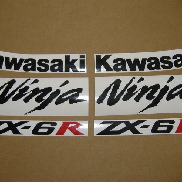 ZX6R ninja 2007-2008 complete aftermarket decals stickers set kit restoration emblems replacement reproduction graphics pegatinas pattern