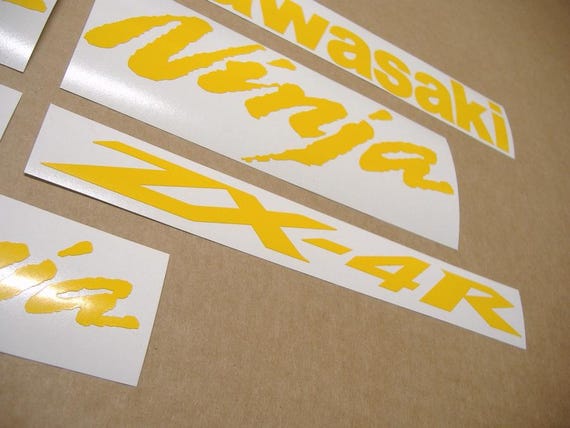 ZX4R ニンジャ ソフトピンク/イエロー カスタムデカール ステッカー ZX4R ニンジャ ソフトピンク/イエロー カスタムデカール ステッカー