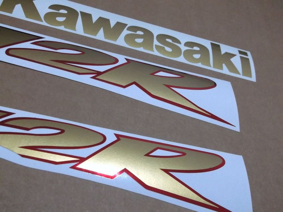 ZX12R 2000-2004 Ninja Gold Pearl Red Stickers Set Decals