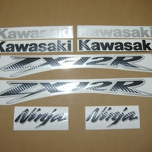 ZX12R ninja carbon fiber brushed aluminium stickers set kit decals customized graphics custom replacement logo aftermarket zx-12r zx1200