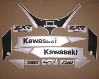 ZXR 750 H2 1990 complete logo decals set kit restoration graphics replica stickers reproduction adhesives replacement pattern mark