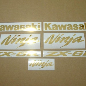 ZX6R or ZX10R ninja chrome gold color customized decals graphics stickers custom set kit mirror golden zx-6r zx-10r pattern 600 1000